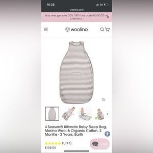 Woolino sleep sack 2 months - 2 years